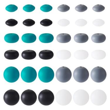 Imagem de 120 contas focais de silicone, pires de abaco, redondo, borracha macia, contas soltas de silicone para caneta com contas, chaveiro para fazer joias, chaveiro faça você mesmo, alça de telefone cordão