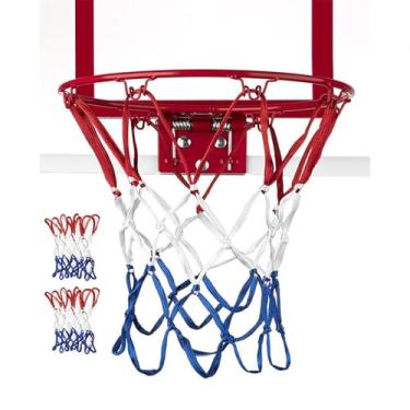 Imagem de 2 redes de basquete, rede de cesta de basquete para uso externo, rede de basquete resistente ao desgaste de 5 mm de espessura