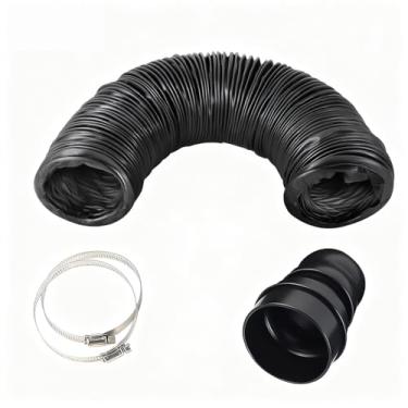 Imagem de FumeClear Mangueira de duto extrator de fumaça retrátil resistente ao calor, 198 cm de comprimento. (75 mm de diâmetro) Adequado para gabinetes de máquinas de gravação a laser com portas de conexão