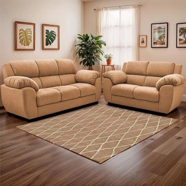Imagem de Sofá De 3 E 2 Lugares Cama Inbox Paris Com 202cm E 152cm Caramelo
