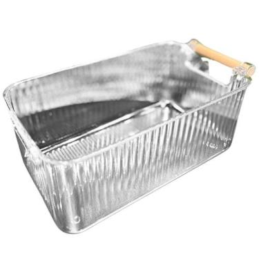 Imagem de Cesto Organizador Multiuso em Plástico PET e Alça Madeira 2,4 Litros -