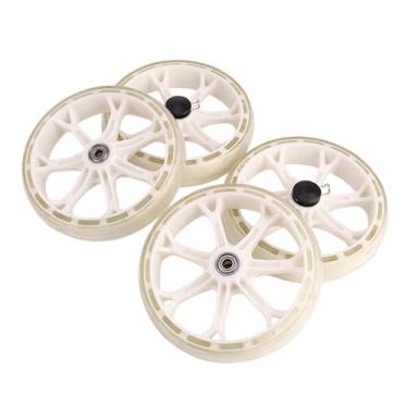 Imagem de oshhni 4 peças de rodas de carrinho de compras, peças de reposição, rolamento silencioso para supermercado doméstico, rodas de carrinho de mão de PU