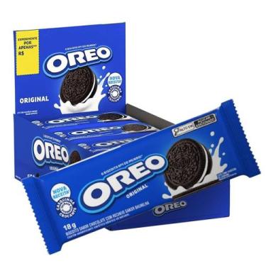 Imagem de Biscoito Oreo Original Sabor Baunilha 18g - Display com 16 Unidades - 
