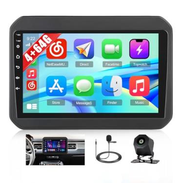 Imagem de Hikity 4 + 64 G para Suzuki Ignis 2016-2020 Android Car Stereo, rádio com tela sensível ao toque de 9 polegadas com Carplay/Android Auto/Navegação GPS/WiFi/DSP/Bluetooth + câmera de backup AHD