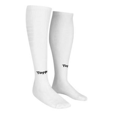 Imagem de Meião de Futebol Topper Adulto Profissional, Branco, 39/43