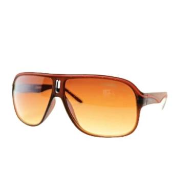 Imagem de Óculos de Sol Aviador Masculino Quadrado Clássico(Marrom Dourado)