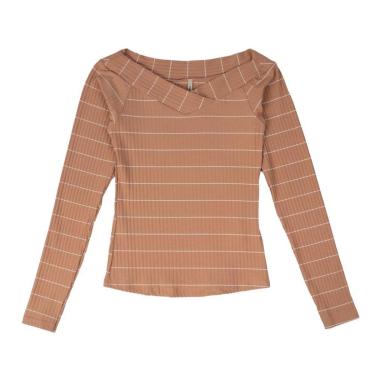 Imagem de Blusa Feminina Habana Canelada com Listras Azul Claro-Feminino