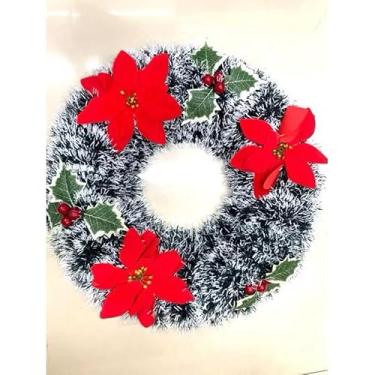 Imagem de Guirlanda Natal 23cm com Placa Pinha e Esquilo - Enfeite de Porta Decorado para Decoração Natalina(2 35 Cm)