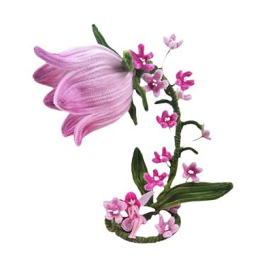 Imagem de Baoblaze Kit para confecção de luminária de mesa em formato de flor com limpadores de cachimbo. Presente criativo, faça você mesmo, luminária de mesa com, Rosa