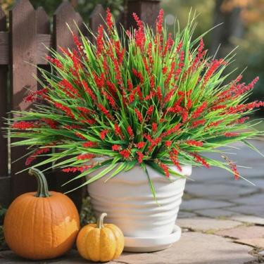 Imagem de Plantas artificiais Ivydale Monkey Grass 10 unidades vermelhas ao ar l