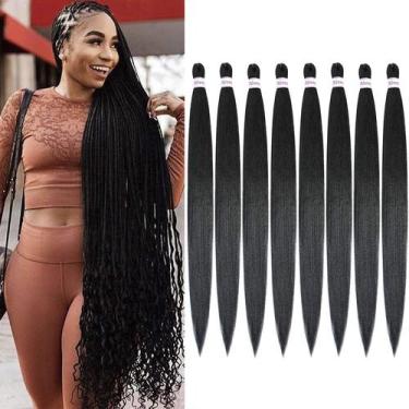 Imagem de Cabelo pré-esticado, trançado, Alrence, trança longa, 42 polegadas, 8 