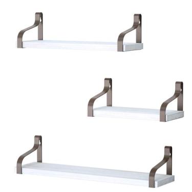 Imagem de Prateleiras flutuantes Love-kankei, conjunto de 3 madeiras rústicas, b