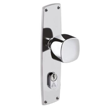 Imagem de Fechadura Entrada Classic Bola Espelho 5,5cm Polido Inox Aliança - Ali