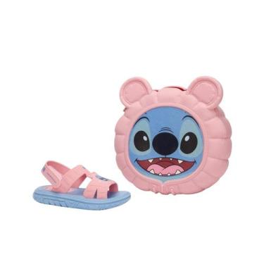 Imagem de Sandália Grendene Kids Meninas Stitch Puff Bag Azul, Azul, Rosa, 20
