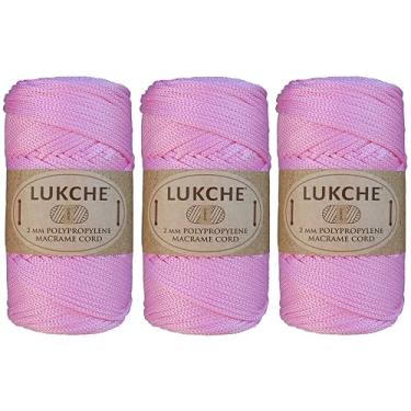 Imagem de Cordão de macramê de poliéster 2 mm x 125 jardas, corda de macramê premium 100% polipropileno, fio colorido, bolsa de macramê de crochê para cabides de parede, bolsas, placas inferiores, tapetes (rosa