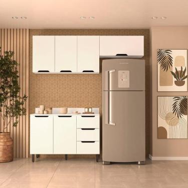 Imagem de Cozinha Modulada 3 Peças com Tampo Maeena Politorno, Branco