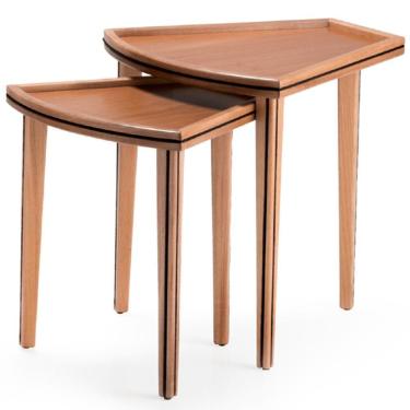 Imagem de Kit 2 Mesasinho Luck Ozki 55 Cm Madeira Eucalipto Cedro Corda Redonda Preto