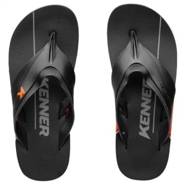 Imagem de Chinelo Kenner Nk6 Flux Masculino - Preto e Laranja - 41