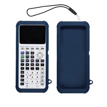 Imagem de Capa para calculadora gráfica Texas Instruments TI-84 Plus CE, capa protetora portátil de silicone macio WUNIAK com cordão, capa resistente a arranhões e choque para TI-84 Plus CE/CE-T/CE-Python, azul