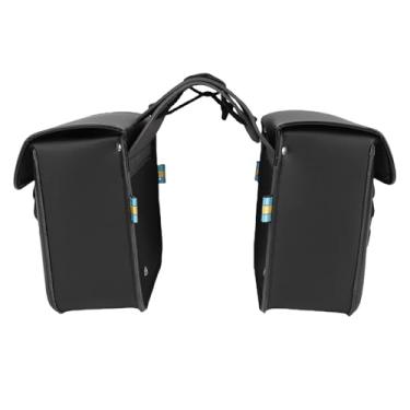 Imagem de Cryfokt Bolsa de Selim Lateral para Motocicleta, Durável, Couro Pu à Prova D'água, Grande Capacidade para Itens Essenciais, Adequado para Street 500