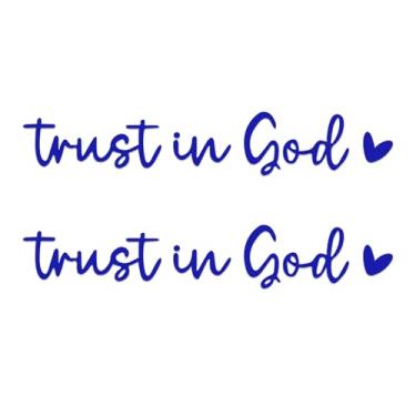 Imagem de HQRNYP 2 peças de decalques de espelho retrovisor Trust in God, adesivo de espelho, adesivos decorativos de vinil automotivo, decalque de lembrete de autoafirmação universal para carro, caminhão
