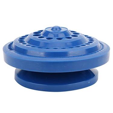 Imagem de Caixa de armazenamento de brocas multifuncionais, organizador de ferramentas de formato redondo com vários furos para oficina profissional, projetos de bricolagem, plástico azul