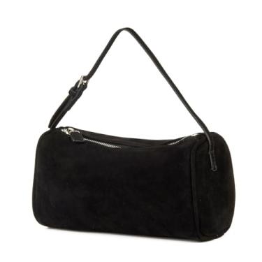 Imagem de Bolsa de Ombro Ajustável em Camurça Carneiro Suede com Porta-Caneta para Uso Diário Pode ser Levada à Mão ou no Acomoda Celular Óculos Estojo Maquiagem Batom Pequenos Itens