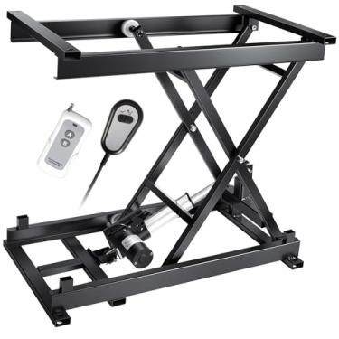 Imagem de Mesa de elevação de tesoura elétrica capacidade de 181 kg, plataforma de elevação de altura ajustável de 18 a 67 cm com controle remoto com fio/sem fio, para plataforma de trabalho, mesa de computador