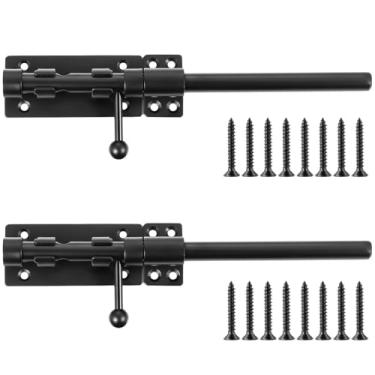 Imagem de Travas de porta internas, parafusos deslizantes resistentes de aço inoxidável, parafusos de barril de 25 cm com orifício de cadeado, 2 peças de parafusos deslizantes de aço inoxidável 304, para cerca