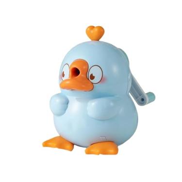 Imagem de GZBABY Apontador de lápis manual, apontador de lápis de manivela com espessura de ponta ajustável, formato de ganso fofo (azul)