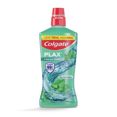 Imagem de Enxaguante Bucal Antisséptico Colgate Plax Fresh Mint Zero Álcool Leve 750ml Pague 500ml
