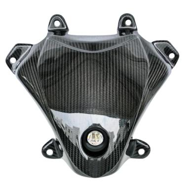 Imagem de uacolav Lâmpada de farol de fibra de carbono real com iluminação LED compatível com Suzuki GSXR 1300 Hayabusa 2021-2025