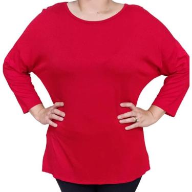 Imagem de Blusa Feminina Viscose Plus Size Vermelha UnJoo
