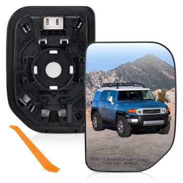 Imagem de TOP-MAX Substituição de vidro do espelho lateral do passageiro para Toyota FJ Cruiser 2007 2008 2009 2010 2011 2012 2013 2014, vidro retrovisor convexo aquecido direito com placa de suporte