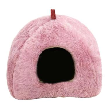Imagem de Ｂｅｓｇａ Cama quente para hamster, casinha suspensa em rede, habitat interno, esconderijo confortável, para animais de estimação, ideal para gerbils e, Rosa Rosa