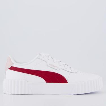 Imagem de Tênis Puma Carina 3.0 Feminino Branco e Vermelho, 35