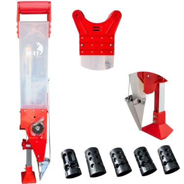 Imagem de Semeadeira 1 Reservatório com Ponta para Escavação e 5 Tambores para Diferentes Sementes, Resistente e Leve Produzida em PP e Aço Inoxidável