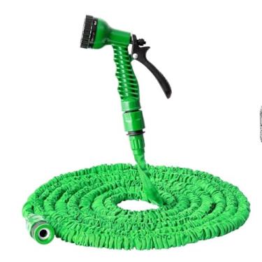 Imagem de Mangueira Expansível de Poliéster e Látex, 30 Metros, com Gatilho de 7 Tipos de Jatos, Diâmetro 3/4 Polegadas, para Jardim, Limpeza e Carro