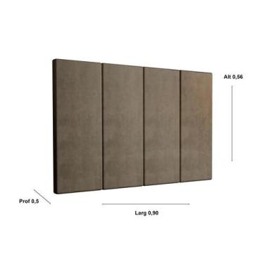 Imagem de Painel Cama Box Fantasy 0,90 Tecido Suede Cor Marrom Claro - Comprar M