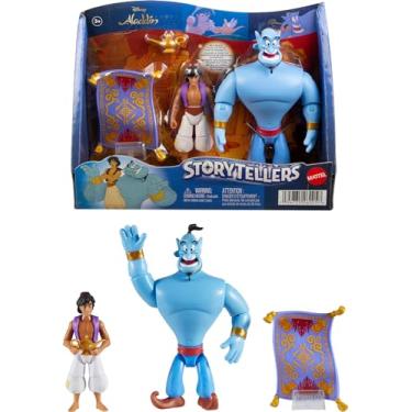 Imagem de Disney Aladdin Storytellers Pack of 3 Figures Genie, Aladdin and Magic Carpet, Cave of Wonders Authentic Posable Movie Toys 4 Inch Scale