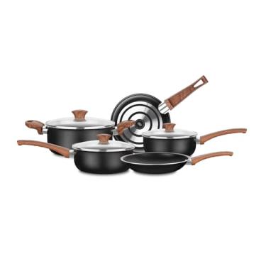 Imagem de Conjunto de Panelas Ceramic-Flon TVT 5 peças em Alumínio Black