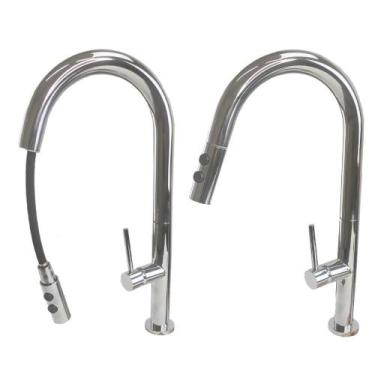 Imagem de Torneira Gourmet Ducha Retratil Bancada Cozinha Monocomando - Braslu, 