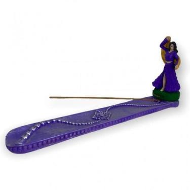 Imagem de Incensário Régua Cigana Roxa 24Cm Resina - Bialluz Presentes
