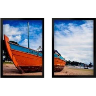 Imagem de Quadros Garoto Na Areia Ale Da Costa Tamanho A4 2 Unidades - Libertart