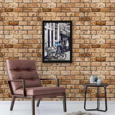 Imagem de Quadro Fotografia Bicicleta Azul 24X18Cm - Com Vidro - Quadros On-Line