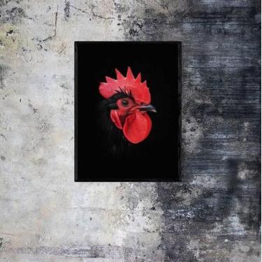 Imagem de Quadro Decorativo Fotografia Galo 34x23cm - Quadros On-Line