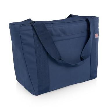 Imagem de PICNIC TIME Topanga Cooler 2.0, bolsa térmica versátil com capacidade para 24 latas, bolsa térmica macia com forro interior resistente à água, alças longas e bolso externo, (azul marinho)