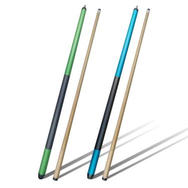 Imagem de WaLiken Conjunto de 2 bastões de sinuca profissionais de madeira de bordo canadense de 147 cm - Bastões de sinuca para mesa de sinuca - Ponta de couro macio de várias camadas - Bastões de piscina