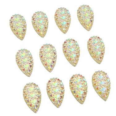 Imagem de Acouto 12 Peças Costuradas Em Com Furo Duplo de Vidro Transparente para Roupas, Vestidos, Artesanato, Projetos - Brilho de, Fácil Costura ou Aplicação de Cola