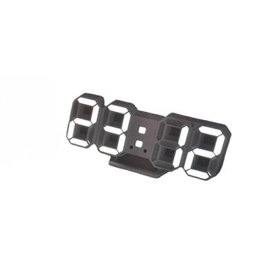 Imagem de Relógio Digital 3D LED De Parede e Mesa Design Moderno Luz Noturna Decoração (Branca)